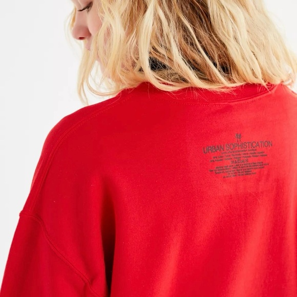 Like New‼️UO Urban Sophistication Future Vintage Crew Neck Sweatshirt, Red, Sz S - Picture 3 of 15